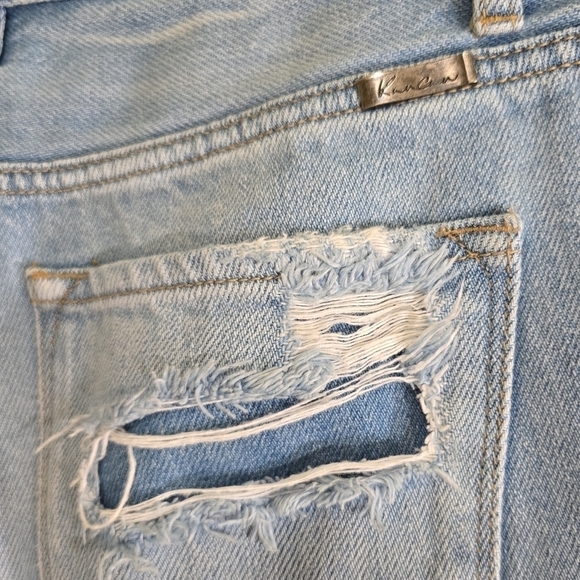 Kancan Jovana Ultra High Rise Shorts 27 Rigid Denim Button Fly Distressed - Picture 8 of 8